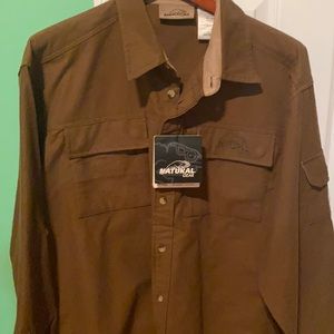 Men’s Xl Natural Gear Brown Cotton Shirt